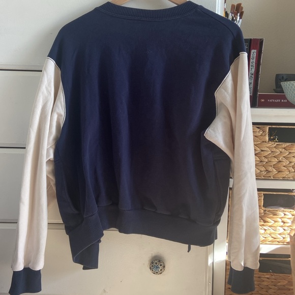 Casual oversized blue and white jacket - Picture 4 of 5